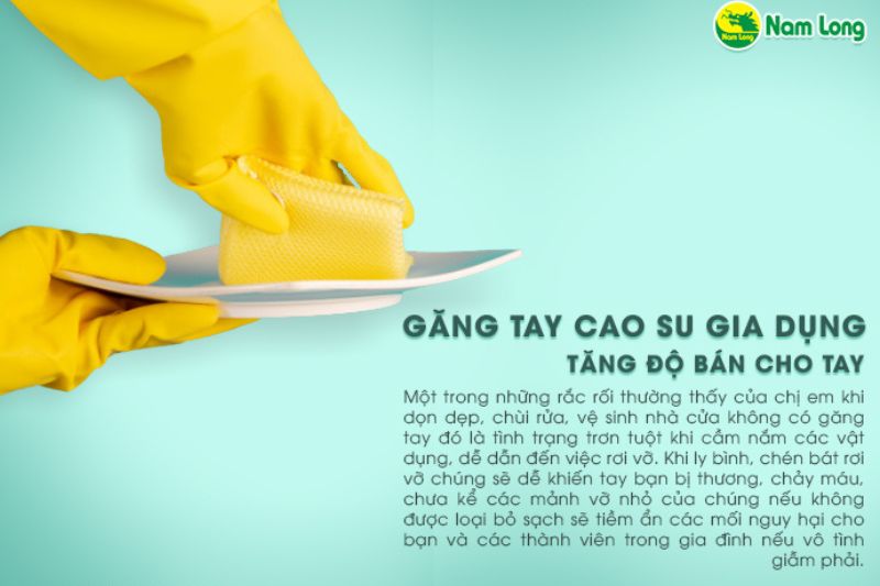 Găng tay cao su gia dụng thương hiệu Nam Long