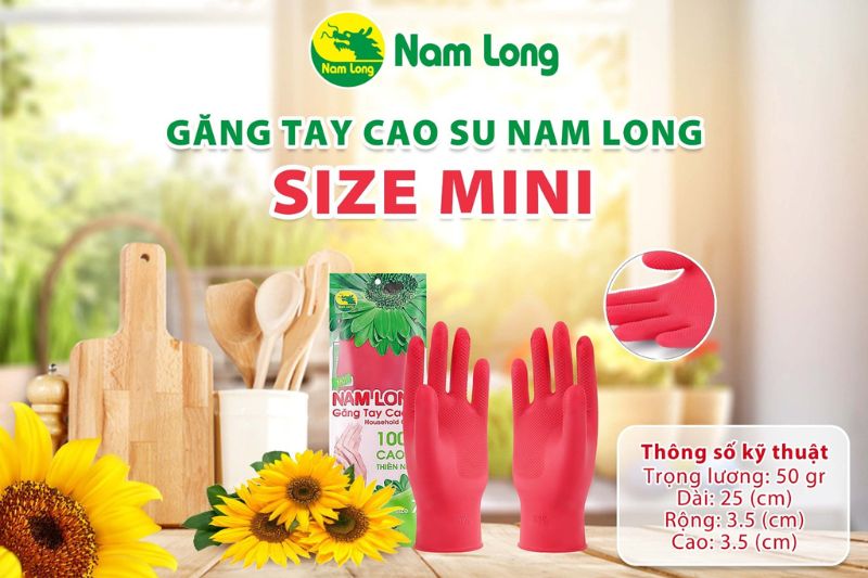 Gang tay cao su rua chen Nam Long size Mini 7 hinh 1