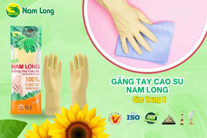 Găng tay cao su size trung 8