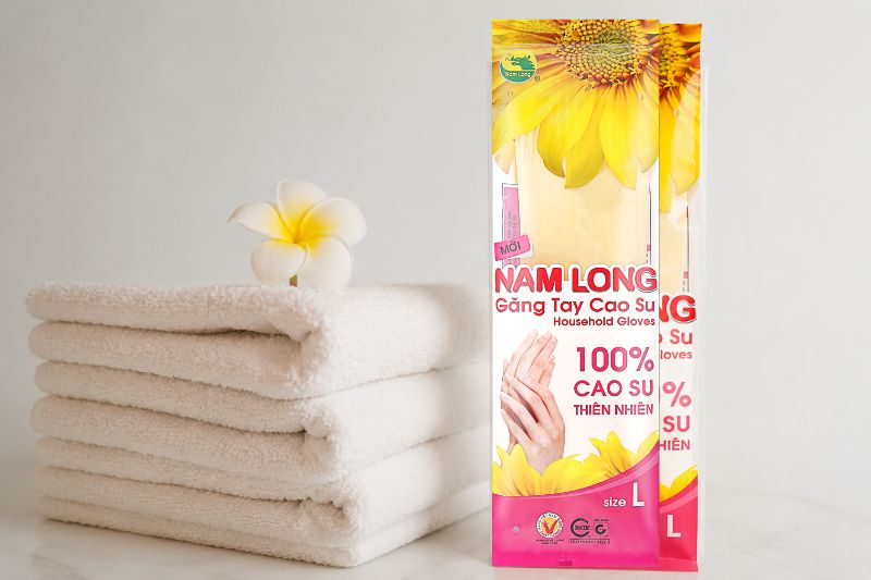 www.namlongglove.com găng tay cao su Nam Long size Dài L