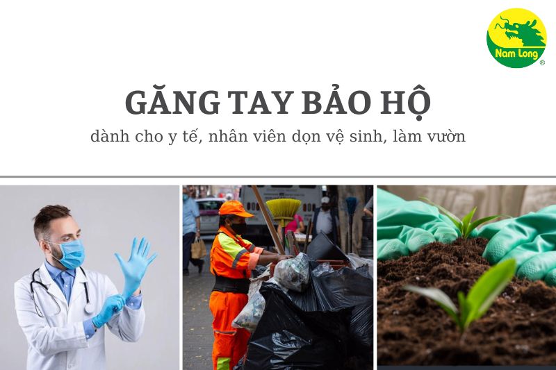 Găng tay bảo hộ lao động Nam Long dùng trong y tế