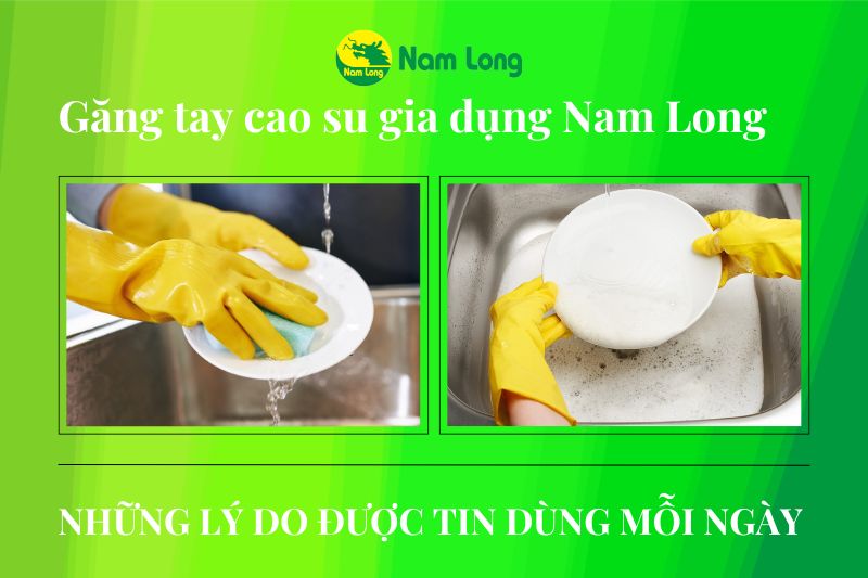 Găng tay cao su gia dụng Nam Long có thiết kế tinh tế và thoải mái khi đeo
