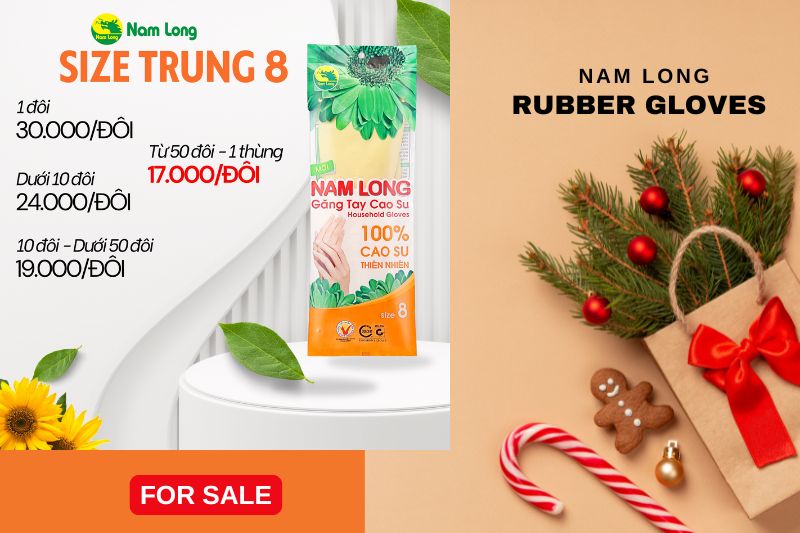 Găng tay cao su Nam Long size Trung 8
