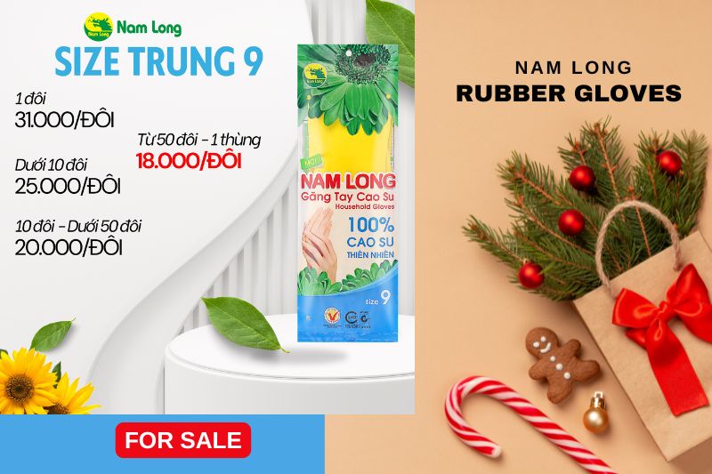 Găng tay cao su Nam Long size Trung 9