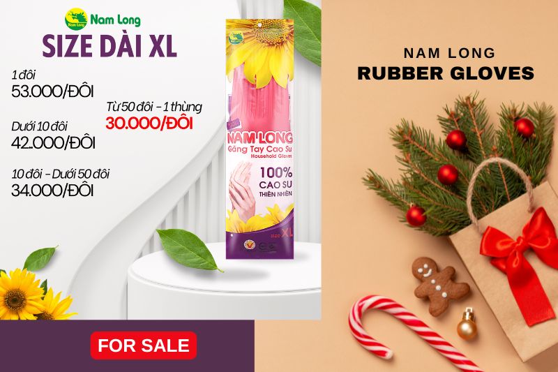 Găng tay cao su Nam Long size Dài XL