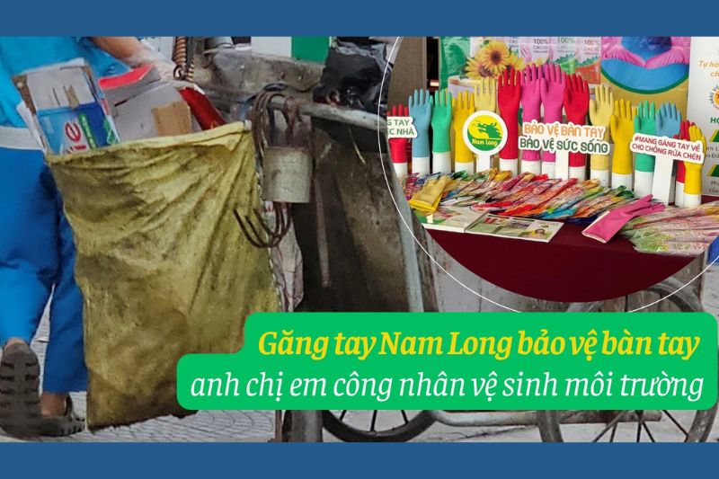 găng tay cao su cho dịch vụ vệ sinh Nam Long