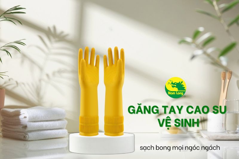 găng tay cao su cho dịch vụ vệ sinh Nam Long