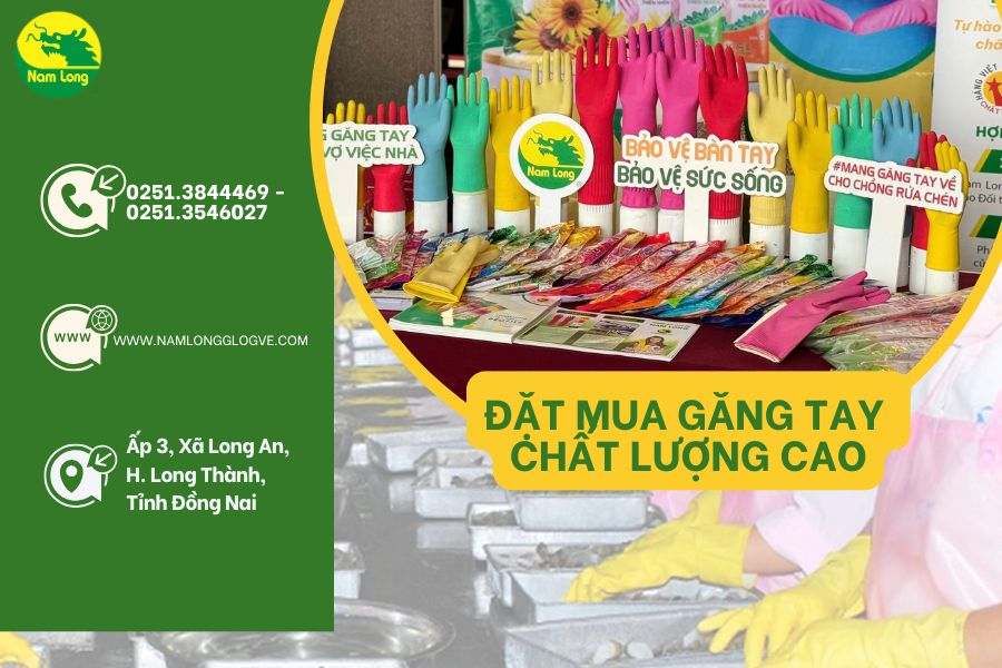Nam Long găng tay cao su chế biến thủy sản tốt