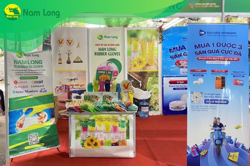 Găng tay cao su Nam Long đồng hành cùng nông dân tại Ngày hội Triển lãm Thành tựu Nông nghiệp Đồng Nai 2025