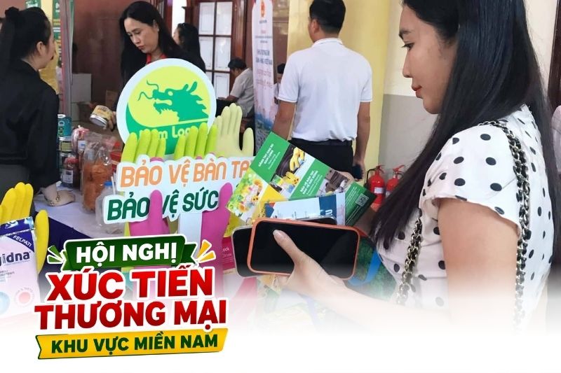Găng tay cao su Nam Long tại Hội nghị xúc tiến thương mại Việt Nam - Campuchia
