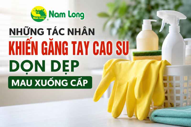 Găng tay cao su dọn dẹp vệ sinh Nam Long găng tay cao su Nam Long